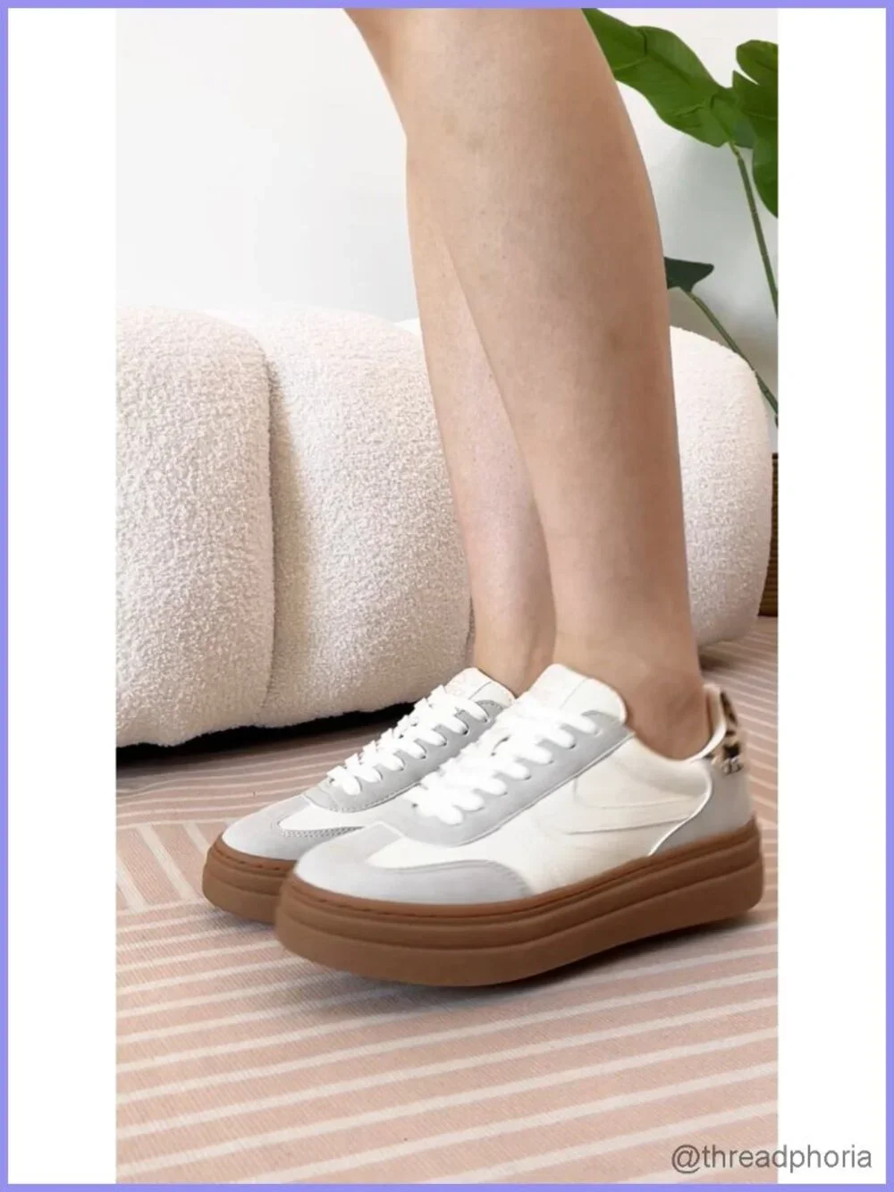 Platform Sneakers for Women Lightweight Lace-Up Memory Foam Water Resistant